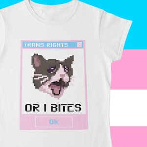 Trans Rights or I Bites Protest Tshirt, Transgender Non-Binary Pride, Gender Queer Tee, LGBTQ+, Pride Apparel, Trans Rights,