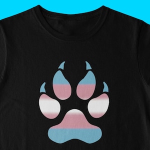 Dog Paw Trans Flag, Liberation Tshirt, Transgender Non-Binary Pride, Pup, Gender Queer Tee, LGBTQ+, Pride Apparel, Trans Rights