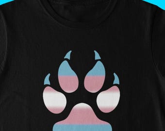 Dog Paw Trans Flag, Liberation Tshirt, Transgender Non-Binary Pride, Pup, Gender Queer Tee, LGBTQ+, Pride Apparel, Trans Rights