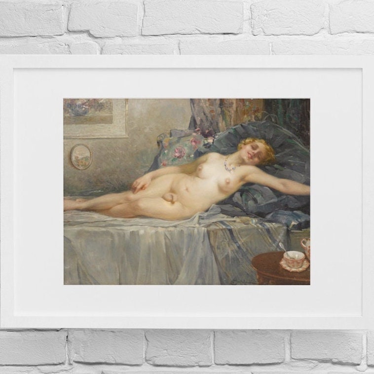 Reclining Nude, Transgender Art Print, Nude, Pride Artwork, MTF Empowerment Art, Trans Feminine Beauty, Unique Gift for Trans Women, Queer