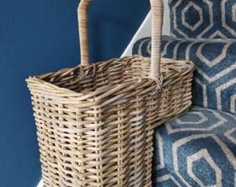 Sturdy Rattan Stair Step Storage Basket.