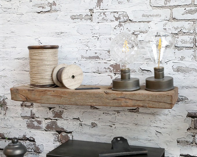 Unique Wooden Floating Shelf 100% Reclaimed - Solid & Sturdy