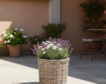 Thick & Sturdy Fully Lined Rattan Planters - Available in 3 Sizes