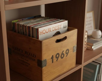 Abbey Road 1969 Wooden Record Box – Vintage Style Storage