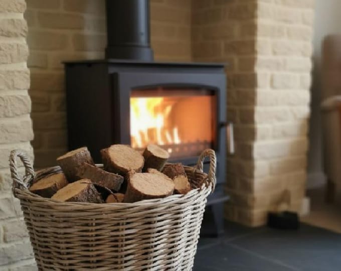 Large Round Quality Rattan Log Basket With Ear Handles - Rustic Home Storage