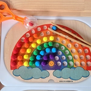 Pequeños contenedores Ikea trofast / flisat con inserto de madera Montessori arcoíris COLORES, regalo para niños, niños pequeños, regalo de Navidad