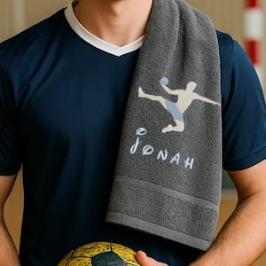 Personalized handball towel | Handball player bath towel embroidered with name | Handball dad gift | Personalized handball towel