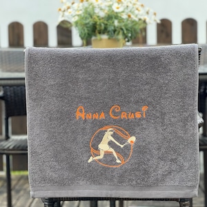 Tennis towel embroidered with your desired name | Custom tennis towel with name | Gift for tennis player & coach | Tennis player gift