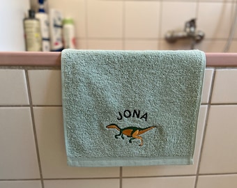 Personalized Towels Dinosaurs | personalized towel | %100 cotton | embroidered towels, cloths | Custom | Dinosaur