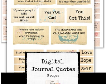 Paper Art Kit / Journal Zitate / Junk Journal / Collage Art / Papierkunst / Collage Sheet / druckbar / Art Journal / Download