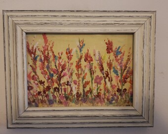 Flower garden, Art work, original, framed, signed