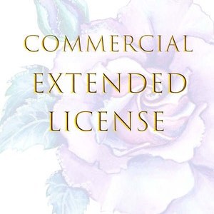 Extended Commercial License. Watercolor clipart license. JPG.