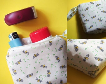 Bee Medication Zipper Pouch | Cosmetic Pouch, Small, Travel Bag, Toiletry Pouch, Portable, For Work, Carers, Workers, Nurses