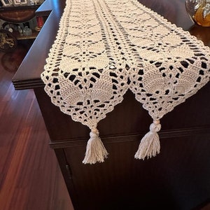 Hand crocheted table runner