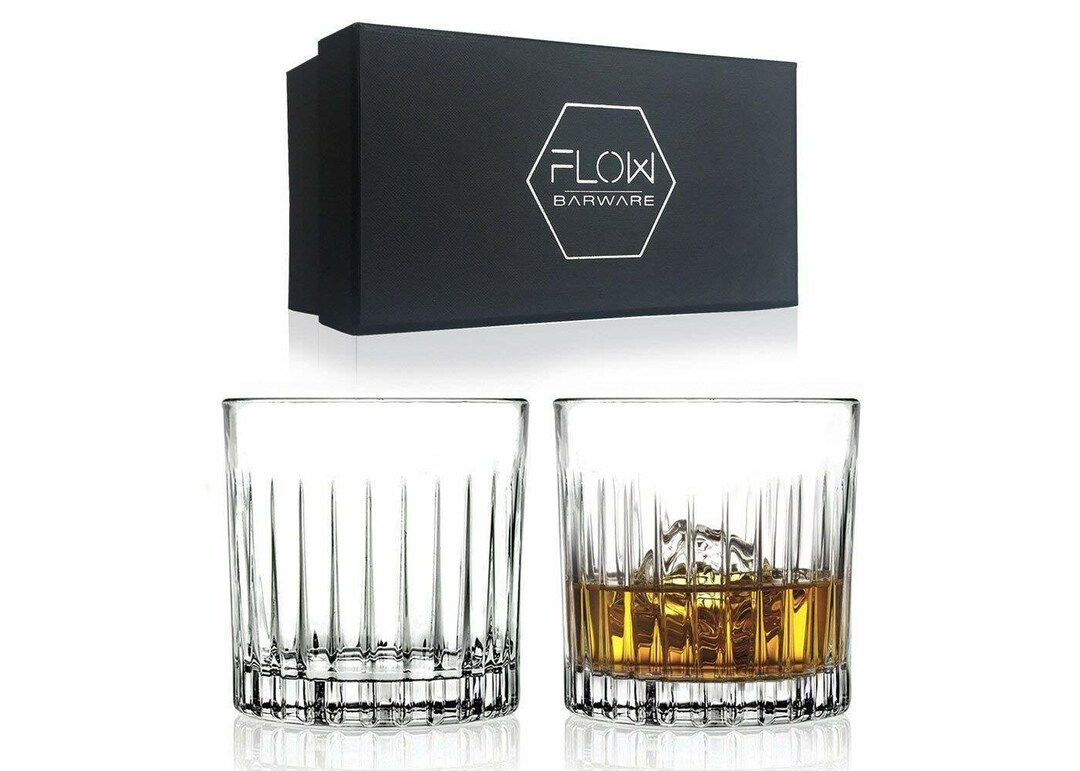 Deco Crystal Whiskey Glasses Set of 2 Whisky Glasses Gift Etsy UK