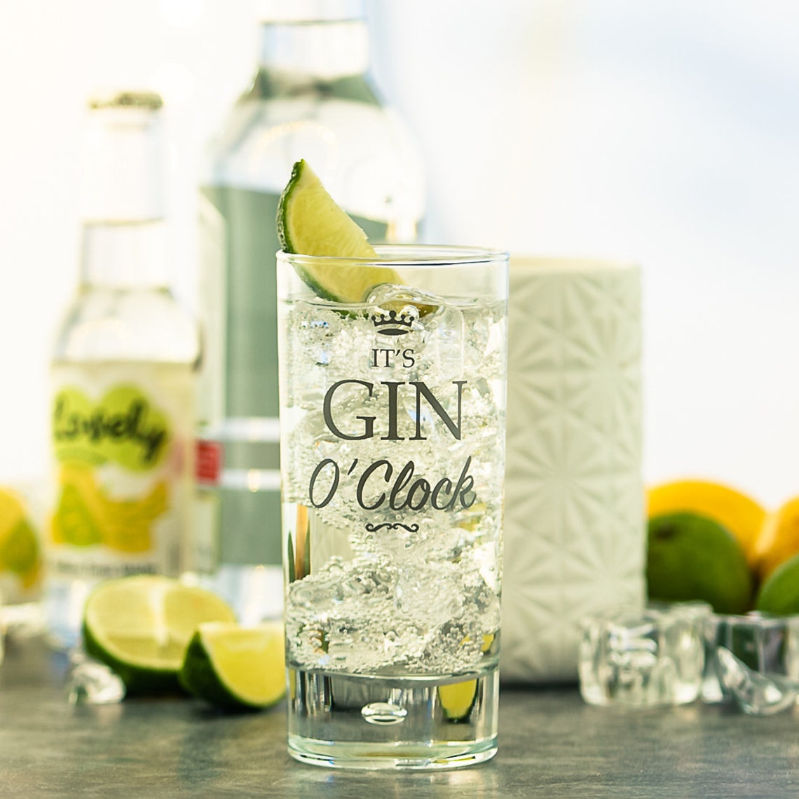 It's Gin O'clock Gin Glass Tall Highball Gin & Tonic Etsy UK