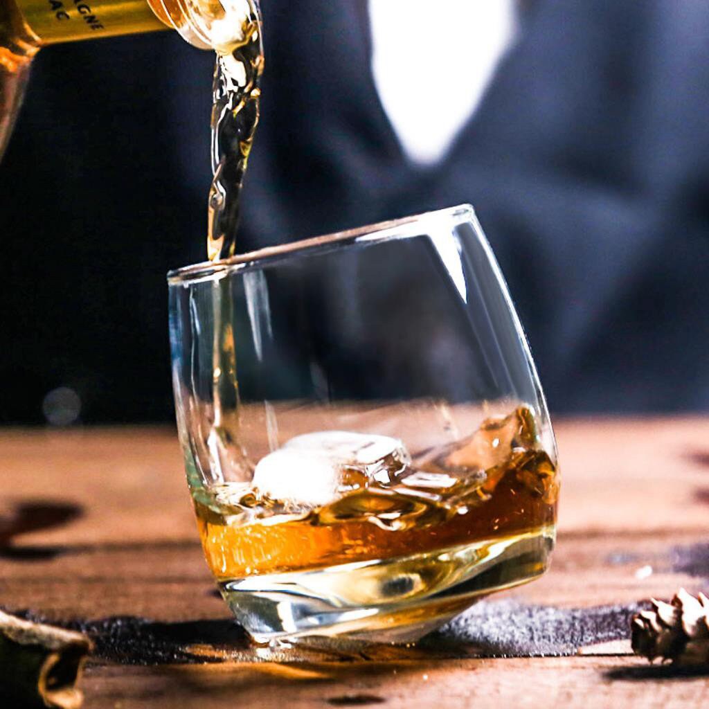 Rocking R Whisky Rocking Whiskey Glass Gift Set, Set of 2 Spinning Whisky Glasses ...