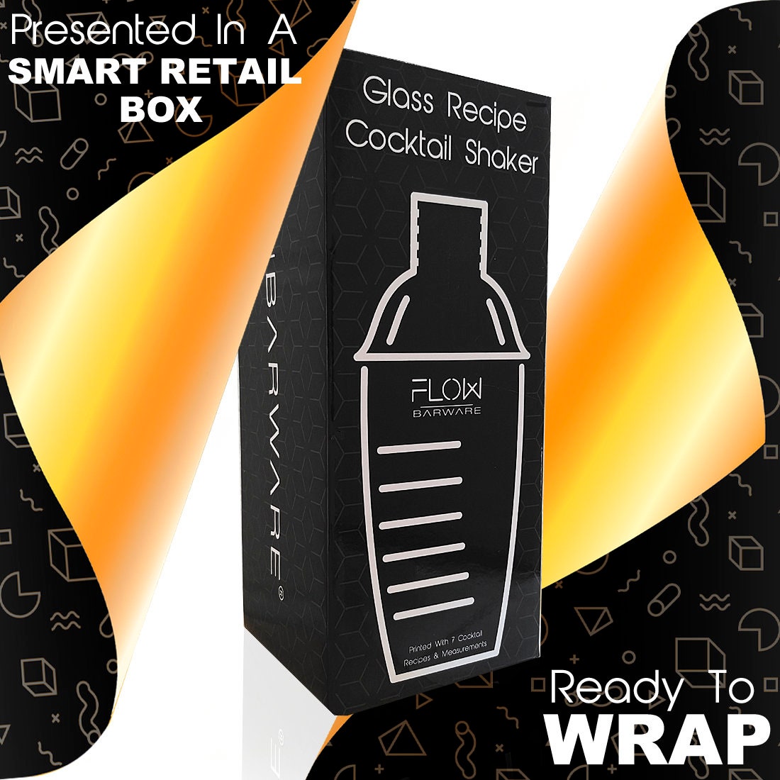 Glass Cocktail Shaker With Recipes on Side Cocktail Making Set With