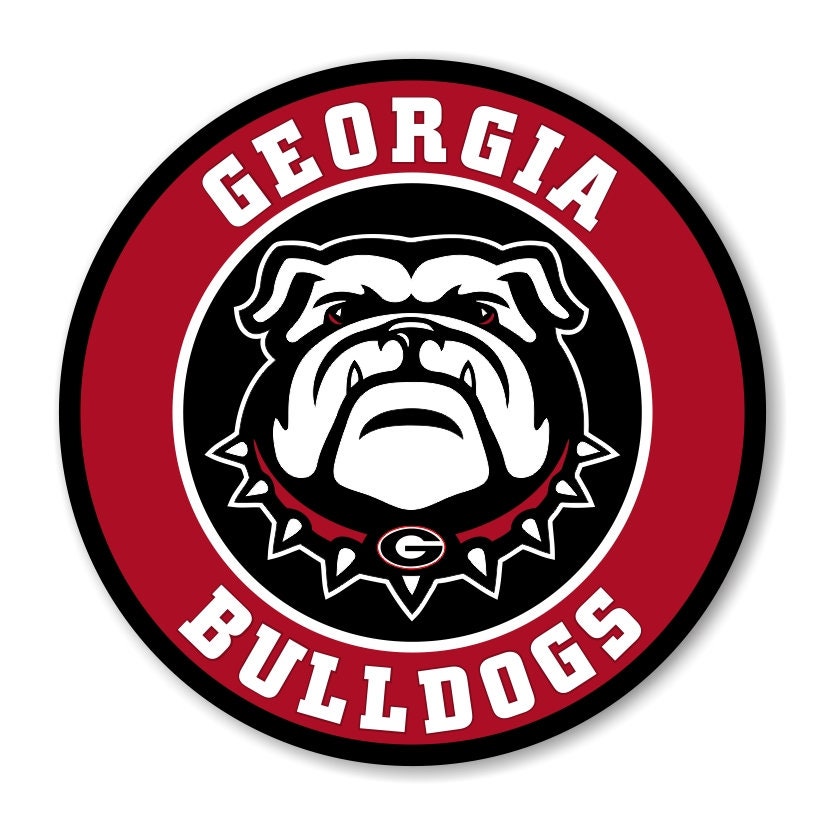 Georgia Bulldogs Round Decal | Etsy