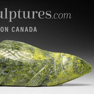 17&quot; Arctic Char by Sam Kolola *Poseidon*  Inuit Sculpture Soapstone Inuit Original Inuit Carving Serpentine Stone New Canadian Gift