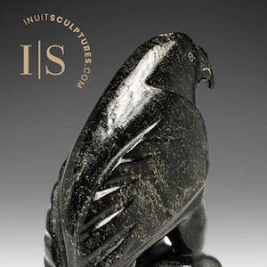 8&quot; Ptarmigan by Luke Kolola *Rocky*Inuit Sculpture Soapstone Inuit Original Inuit Carving Serpentine Stone New Canadian Gift