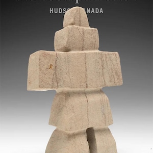 6" Inukshuk by Luke Taqqaugaq *The Pyramid* Inuit Sculpture Soapstone art Original Inuit Carving Stone Canadian Idea New