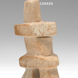 3" Inukshuk by Peter Simeonie *Simeonie No.4* Inuit Sculpture Soapstone art Inuit Original Inuit Carving Stone Canadian Idea New
