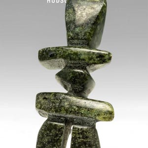 3" Inukshuk by Ottokie Shaa *Ottokie No.2* Inuit Sculpture Soapstone art Inuit Original Inuit Carving Serpentine Stone New Canadian Idea New