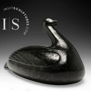 VINTAGE 9&quot; Ptarmigan by Luke Kolola *Wanderer* Inuit Sculpture Soapstone Inuit Original Inuit Carving Stone Canadian Gift Idea