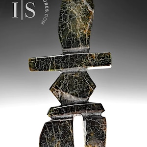 5”  Inukshuk by Matt Oshutsiaq *Archie* Inuit Sculpture Soapstone art Inuit Original Inuit Carving Serpentine Stone New Canadian Gift Idea