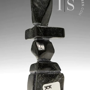 5" Inukshuk by Matt Oshutsiaq *Blaze* Inuit Sculpture Soapstone art Inuit Original Inuit Carving Serpentine Stone New Canadian Gift Idea New