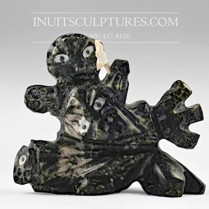 8&quot; Quirky Transformation by Clayton Keknek Gjoa Haven Inuit Sculpture Soapstone art Inuit Original Inuit Carving Serpentine Stone New