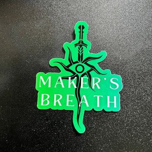 Dragon Age Sticker, Maker's Breath, Inquisition Sticker, Fantasy RPG Video Game, 3" Vinyl Sticker Waterproof