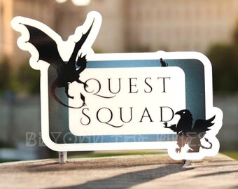 Quest Squad Vinyl Sticker: Fourth Wing Inspired Fantasy Bookish Sticker Decal