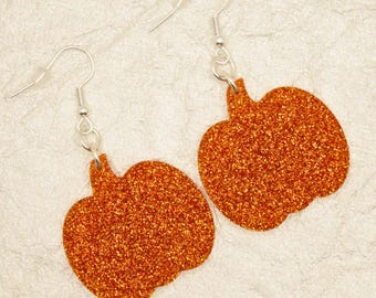 Glitter Pumpkin Earring for Halloween Earring Dangle for Fall or Thanksgiving Earring Teacher Earring Autumn Earring Dangle Pumpkin Jewelry