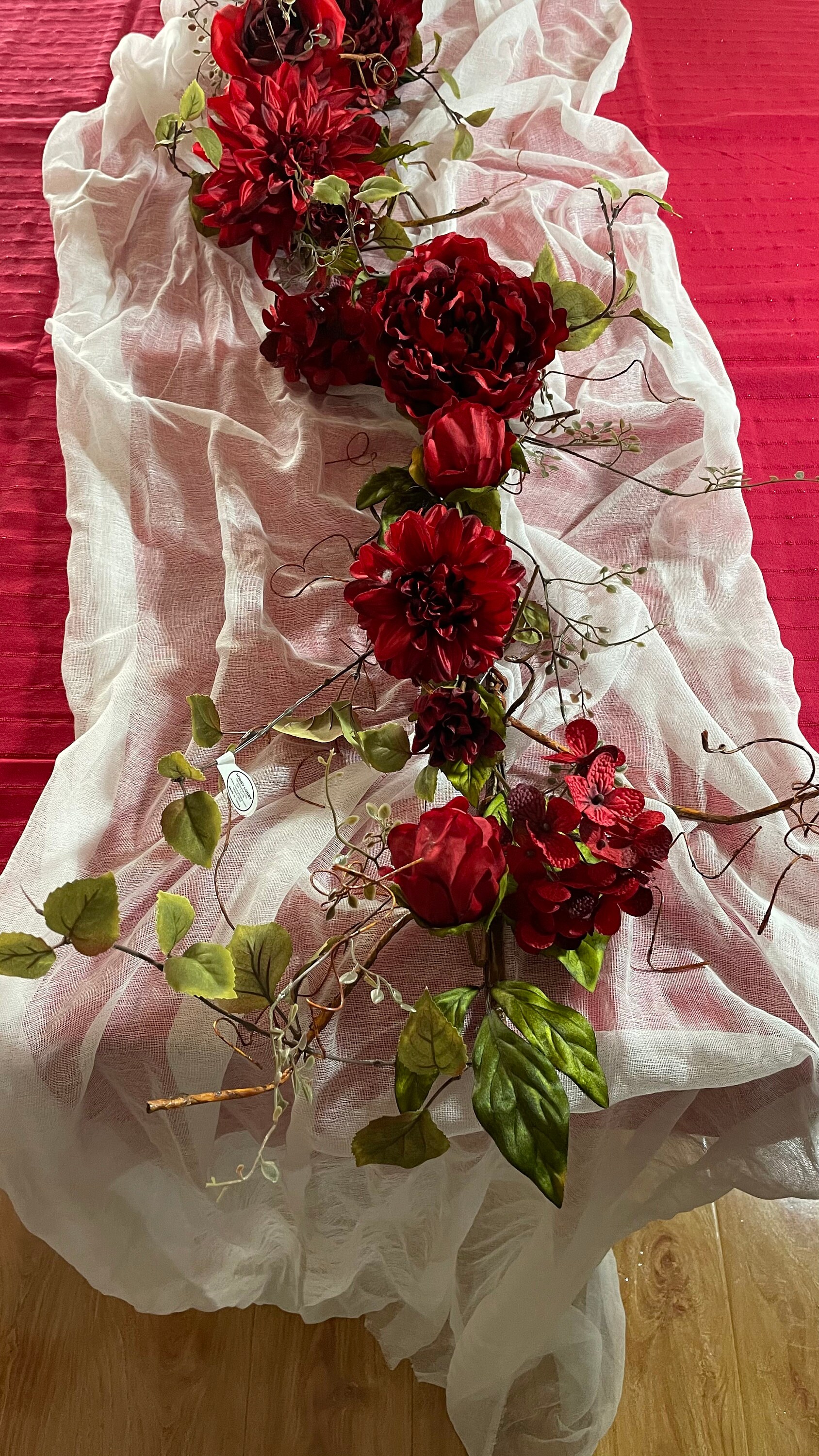 White Gauze table runner hand dyed cheesecloth Wedding Etsy