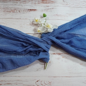 Dark blue cheesecloth table runner, dark blue gauze, wedding decor, table decor, Christmas decor