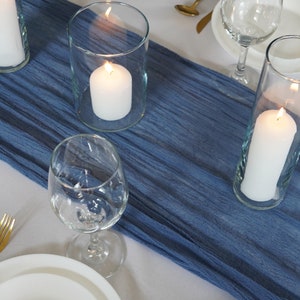 Dark Jeans Blue Gauze table runner hand dyed, cheesecloth, Wedding Cheesecloth Table Runner, Color, Decor Gauze, Wedding Bridal