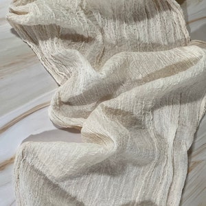 Ivory Gauze table runner hand dyed, Wedding Cheesecloth Table Runner, Color Light gray, Decor Gauze, Wedding Bridal, Shower Party