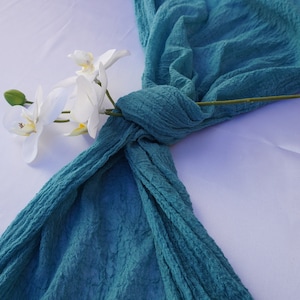 Emerald Green Gauze table runner hand dyed, Wedding Cheesecloth Table Runner, Any Color, Wedding Decor Gauze, Wedding Bridal, Party