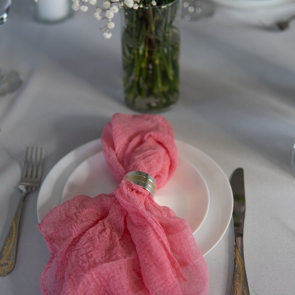 Petal Pink Gauze table runner hand dyed, cheesecloth, Wedding Cheesecloth Table Runner, Custom Color, Decor Gauze, Wedding Bridal