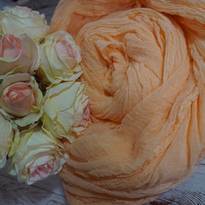 Peach Gauze table runner hand dyed, Wedding Cheesecloth Table Runner,  Any Color, Decor Gauze, Wedding Bridal, Party