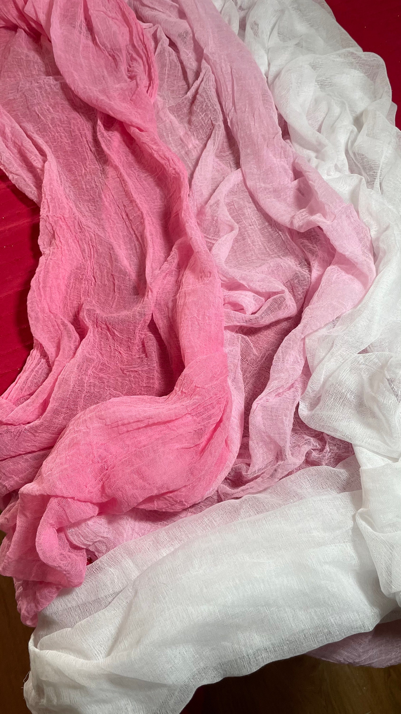 Pink Gauze table runner hand dyed, cheesecloth, Wedding Cheesecloth Table Runner, Custom Color, Decor Gauze, Wedding Bridal, Shower Party