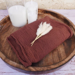 Dark Brown Gauze table runner hand dyed, cheesecloth, Wedding Cheesecloth Table Runner, Decor Gauze, Wedding Bridal, Shower Party