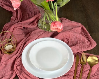 Dusty Pink, Gauze table runner hand dyed, cheesecloth, Wedding Cheesecloth Table Runner, Decor Gauze, Wedding Bridal, Shower Party
