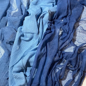 Blue Gauze table runner hand dyed, cheesecloth, Wedding Cheesecloth Table Runner, Color, Decor Gauze, Wedding Bridal, Shower Party