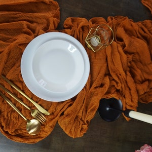 Terracotta Gauze table runner hand dyed, cheesecloth, Wedding Cheesecloth Table Runner, Decor Gauze, Wedding Bridal, Shower Party