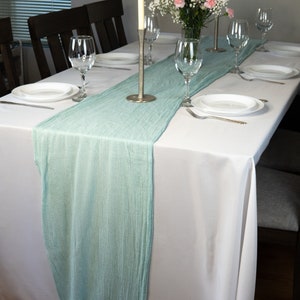 Mint Gauze table runner hand dyed, cheesecloth, Wedding Cheesecloth Table Runner, any Color, Decor Gauze, Wedding Bridal, Shower Party