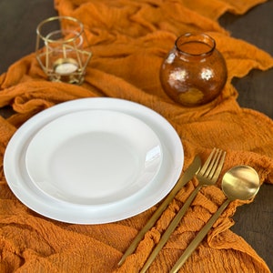 Burnt Orange Gauze table runner hand dyed, cheesecloth, Wedding Cheesecloth Table Runner, Custom Color, Decor Gauze, Wedding Bridal