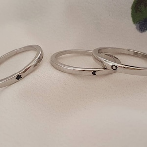 Sun Moon and Star Ring Matching Rings 